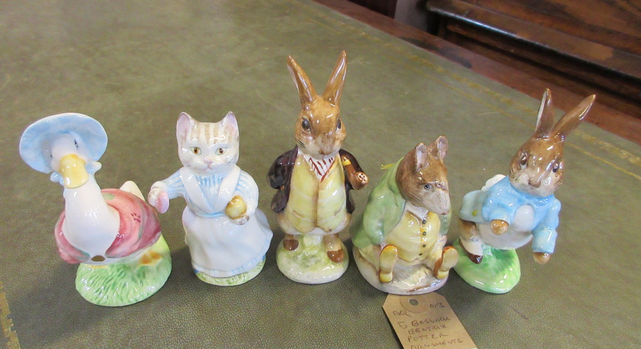 FIVE BEATRIX POTTER ORNAMENTS Image