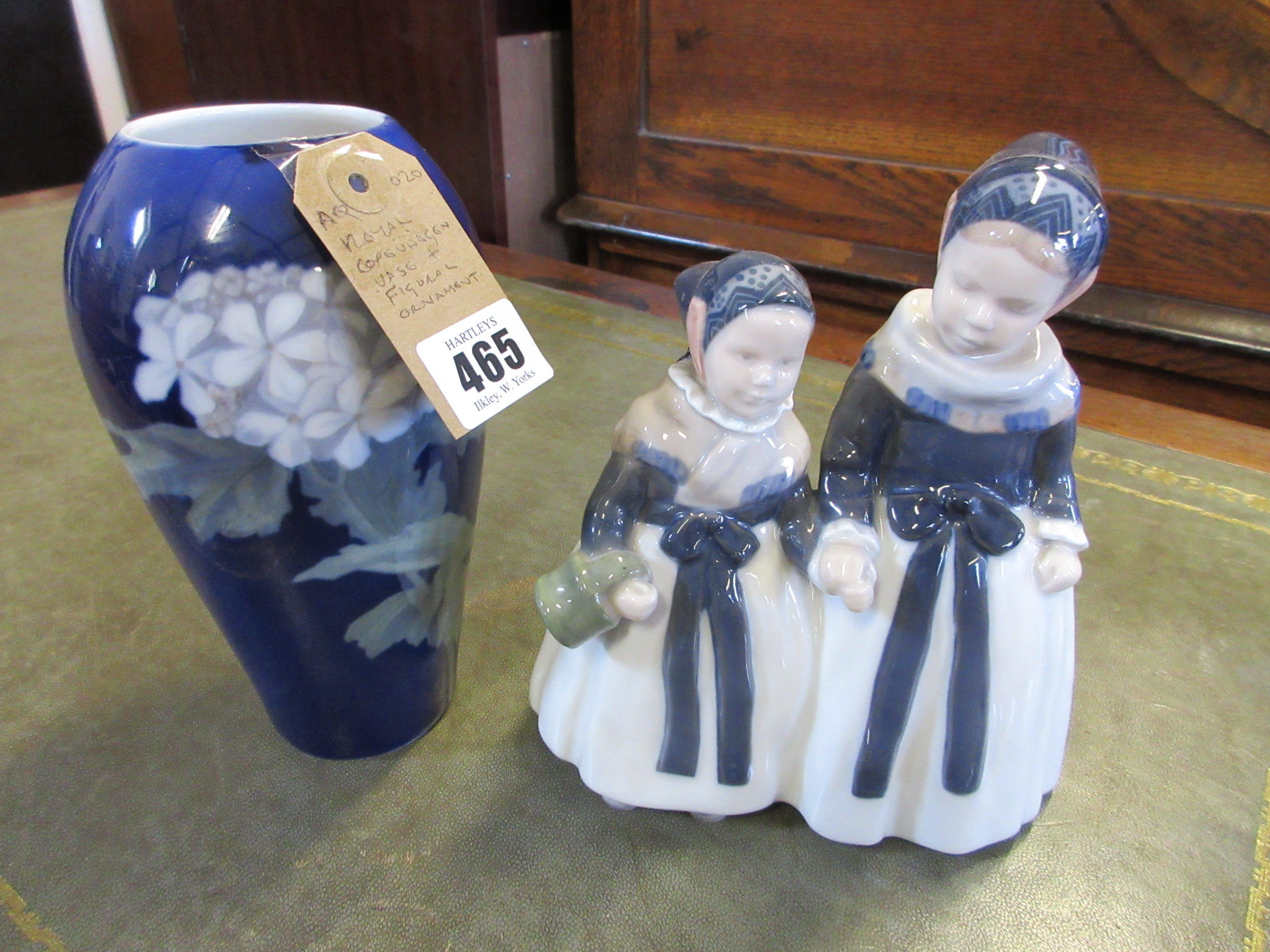 ROYAL COPENHAGEN VASE AND A FIGURAL ORNAMENT Image