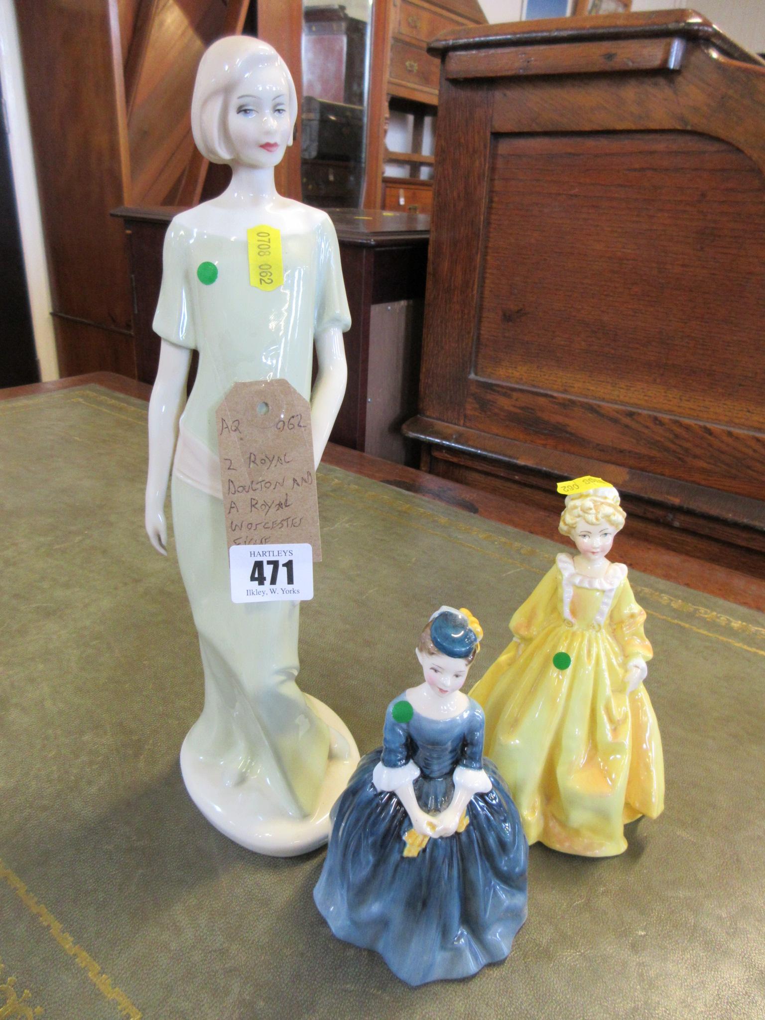 TWO ROYAL DOULTON AND A ROYAL WORCESTER FIGURES Image