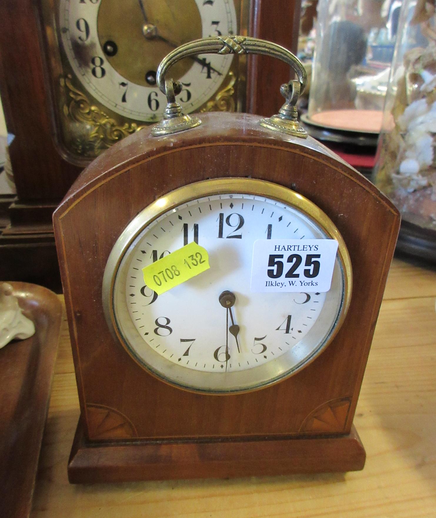 SMALL MAHOGANY INLAID CARRIAGE CLOCK Image