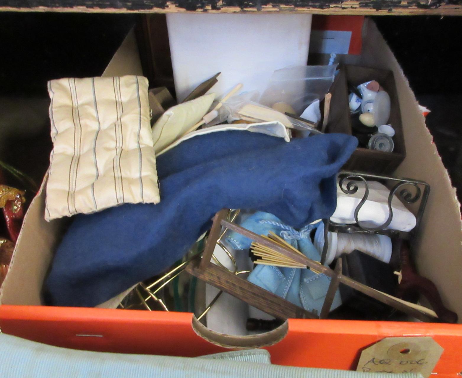 BOX OF DOLLS HOUSE FURNITURE Image