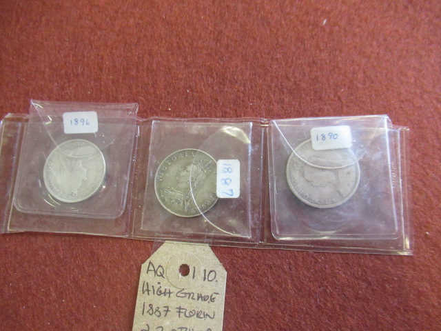 HIGH GRADE 1887 FLORIN AND TWO OTHERS Image