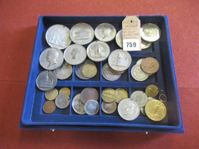 ANTIQUE COLLECTION OF ROYAL AND OTHER TRADE TOKENS AND MEDALLIONS Image