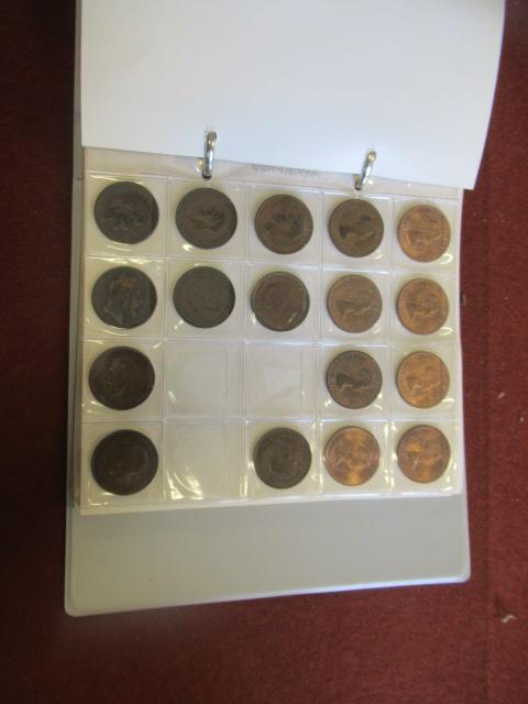 FOLDER OF UK COINS INCLUDING HIGH GRADE EXAMPLES CIRCA 1875 - 1970 Image