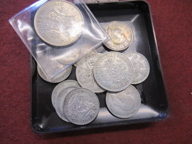 QUANTITY OF PRE 1948 SILVER UK COINS INCLUDING HIGH GRADE 1942 HALF CROWN Image