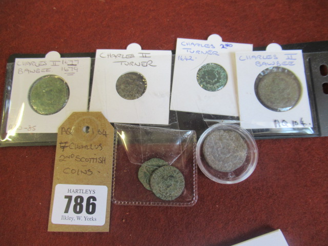 SEVEN CHARLES II SCOTTISH COINS Image