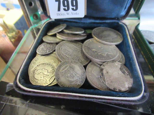 QUANTITY OF BRITISH SILVER COINS INCLUDING GEORGE V CROWNS Image