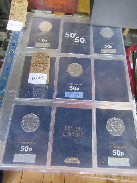 50th ANNIVERSARY FIFTY PENCE COLLECTION INCLUDING 2019 RE ISSUED KEW GARDENS Image
