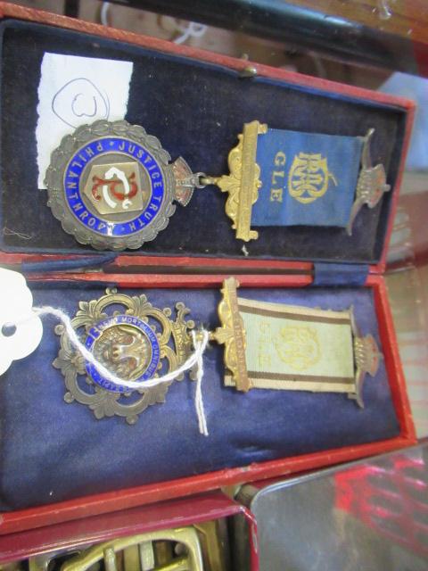 TWO SILVER AND ENAMEL RAOB JEWELS Image