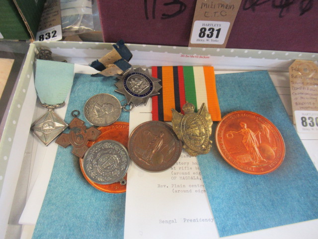 BRITISH INDIA SILVER AND OTHER TEMPERANCE COMMEMORATIVE AND MILITARY BADGES AND MEDALLIONS Image