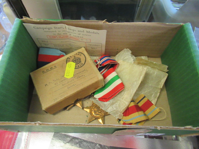 FINE CONDITION WWII MEDALS INCLUDING AFRICA ITALY AND 1939 STARS WITH ORIGINAL BOXES ETC Image