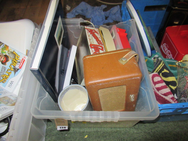 BOX OF MISCELLANEOUS INCLUDING BOOKS AND ROBERTS RADIO ETC Image