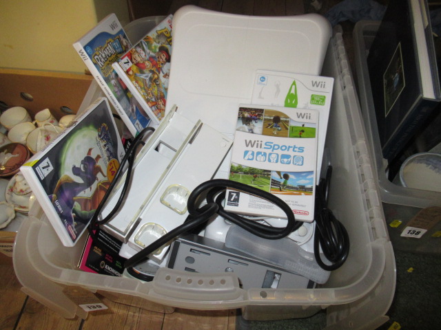 BOX OF NINTENDO WII ACCESSORIES AND DVDS ETC Image
