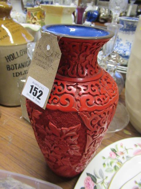 CHINESE CINNABAR LACQUER VASE Image