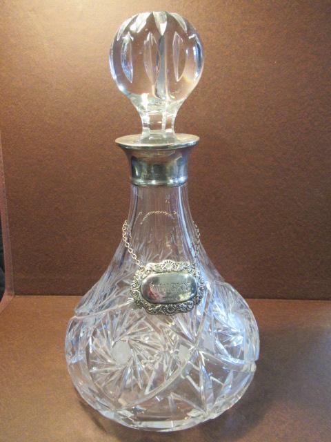 SILVER MOUNTED GLASS DECANTER Image