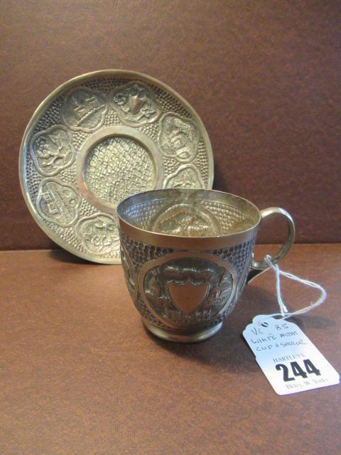 WHITE METAL CUP AND SAUCER Image