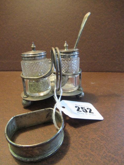 SILVER CRUET AND NAPKIN RING Image