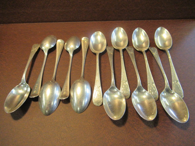 TWELVE SILVER TEASPOONS  Image
