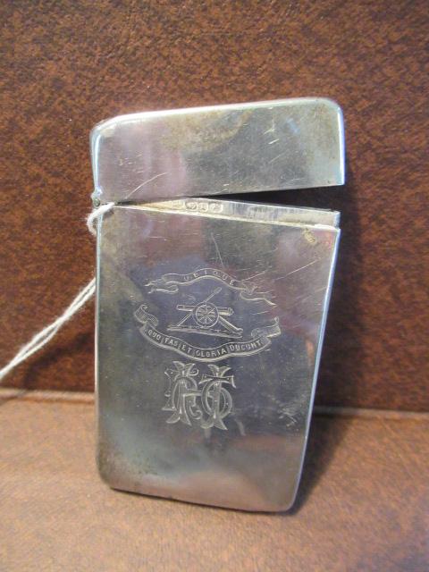 ROYAL ARTILLERY ENGRAVED SILVER CASE Image