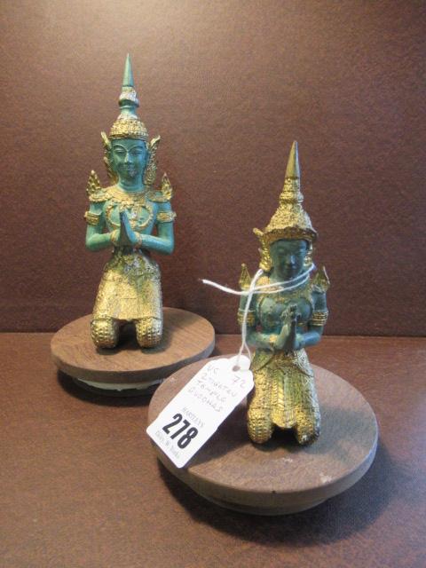 TWO TIBETAN TEMPLE BUDDHAS Image