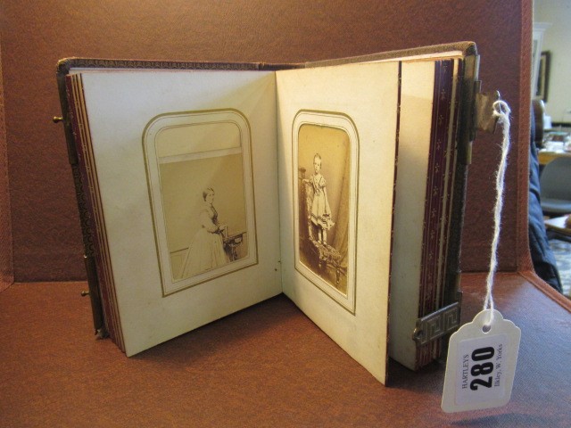 VICTORIAN EMBOSSED LEATHER PHOTO ALBUM Image