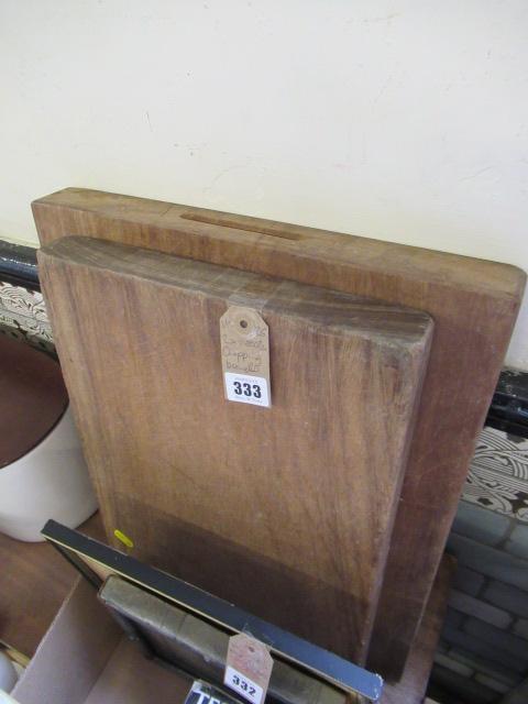 TWO WOODEN CHOPPING BOARDS Image