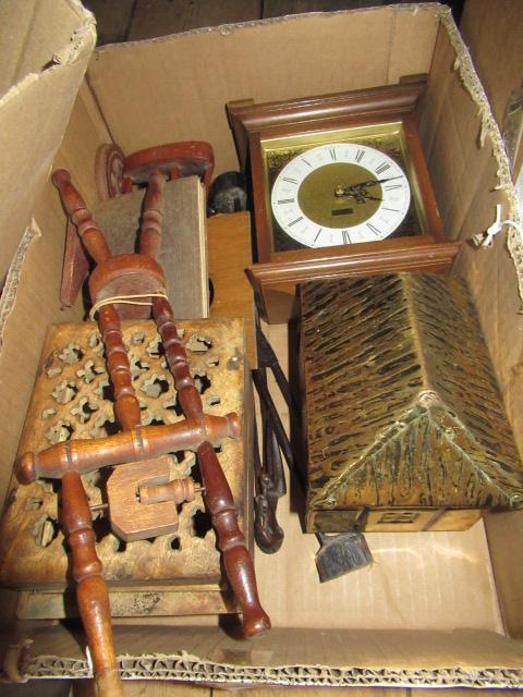 BOX INCLUDING BRASS HOUSE AND CLOCK ETC Image