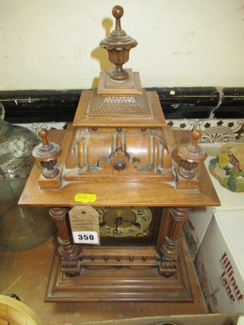 MAHOGANY ORNAMENTAL CASED MANTLE CLOCK Image