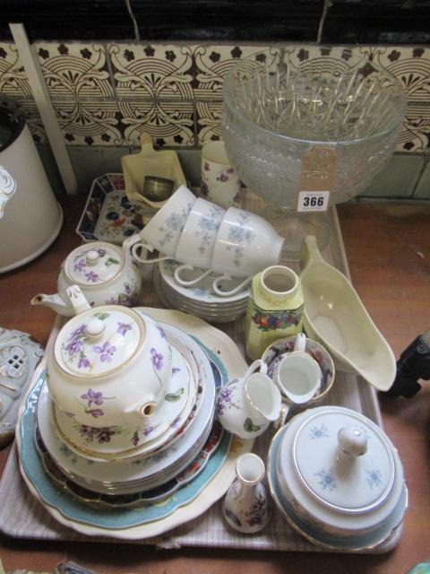 TRAY OF CERAMICS AND GLASS Image