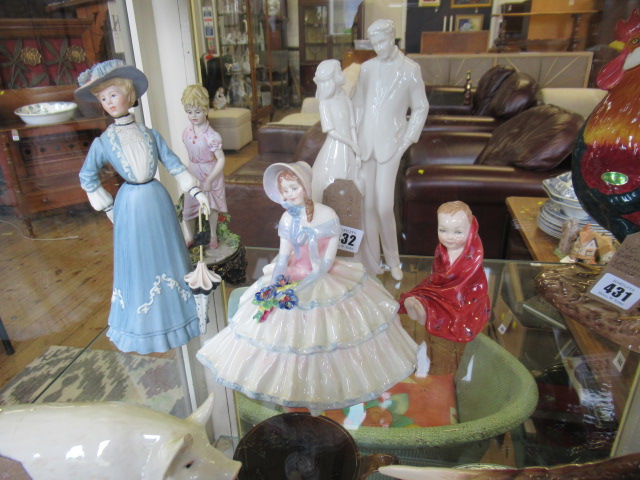 TWO ROYAL DOULTON AND THREE OTHER FIGURES Image