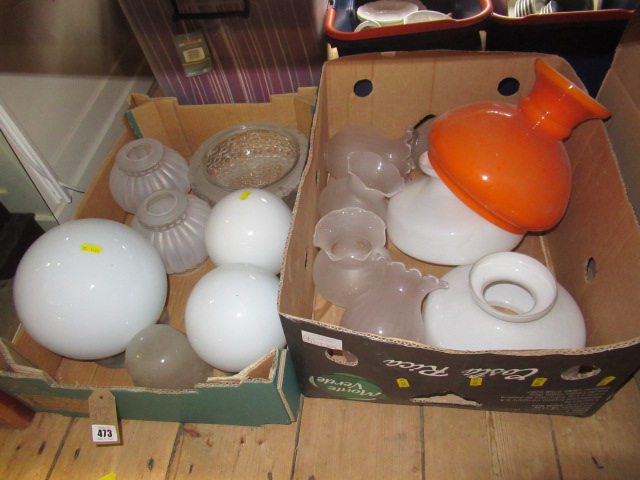 TWO BOXES OF GLASS LIGHT SHADES Image