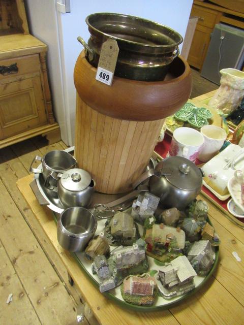 TRAY OF EPNS AND LILLIPUT LANE COTTAGE ETC Image