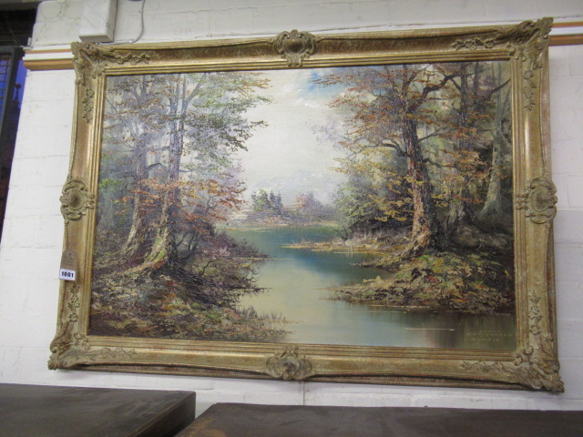 LARGE FRAMED OIL SIGNED  Image