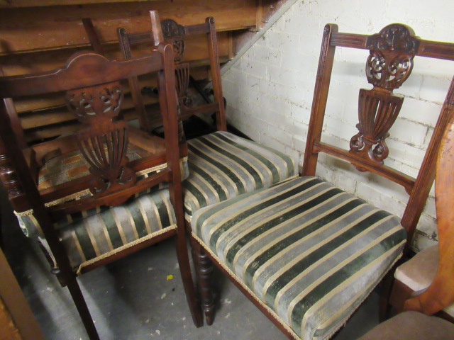 FOUR VICTORIAN OAK DINING CHAIRS Image