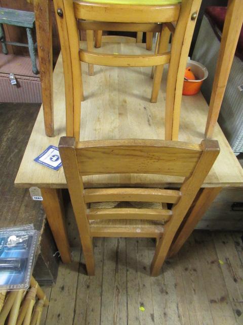 PINE KITCHEN TABLE AND TWO CHAIRS Image