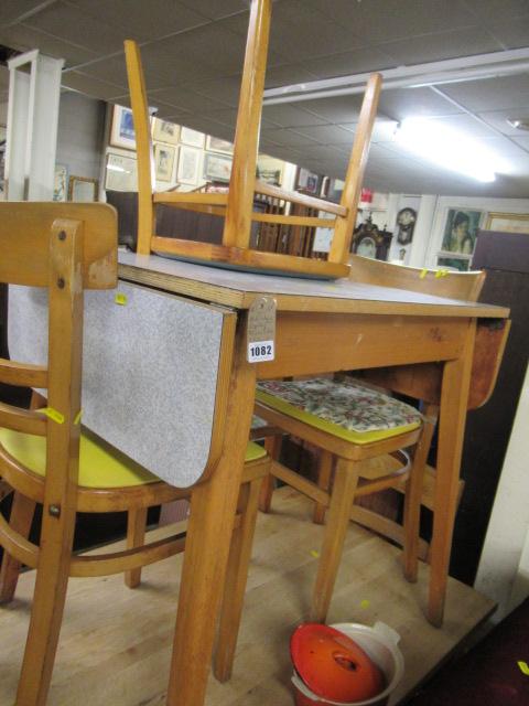 RETRO KITCHEN TABLE AND THREE CHAIRS Image