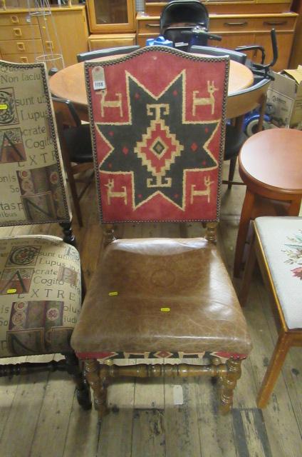 OAK AND LEATHER UPHOLSTERED CHAIR Image