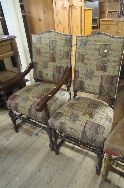 PAIR OF OAK FRAMED CHAIRS Image