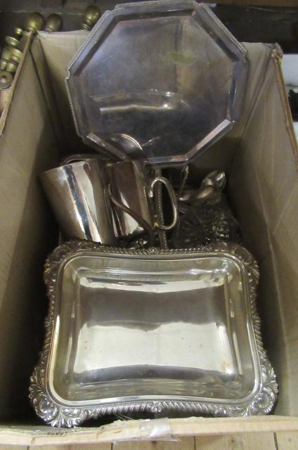 BOX OF PLATED CUTLERY AND EPNS ETC Image