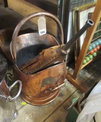 COPPER COAL BUCKET AND BELLOWS Image