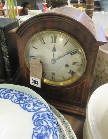 MAHOGANY INLAID MANTLE CLOCK Image