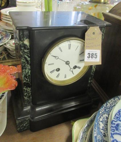MARBLE AND SLATE MANTLE CLOCK Image