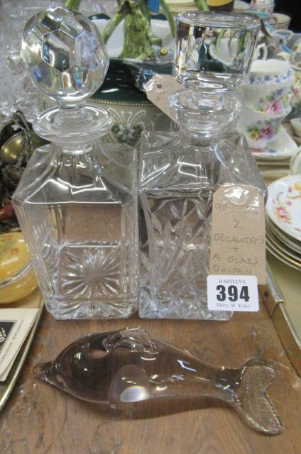 TWO DECANTERS AND A GLASS DOLPHIN Image