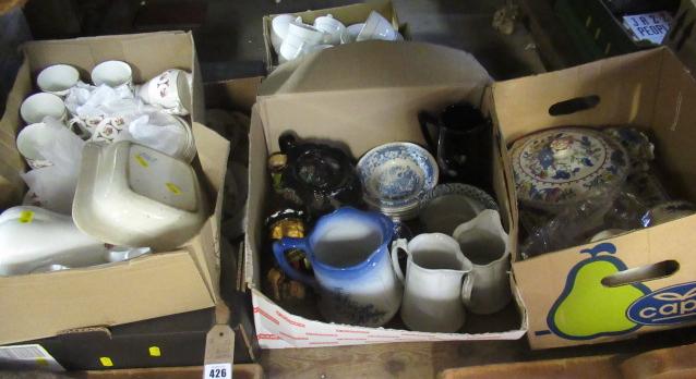 FIVE BOXES OF ASSORTED CERAMICS Image