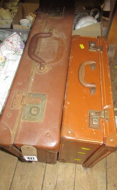 TWO VINTAGE SUITCASES INCLUDING ROYAL MEMORABILIA Image