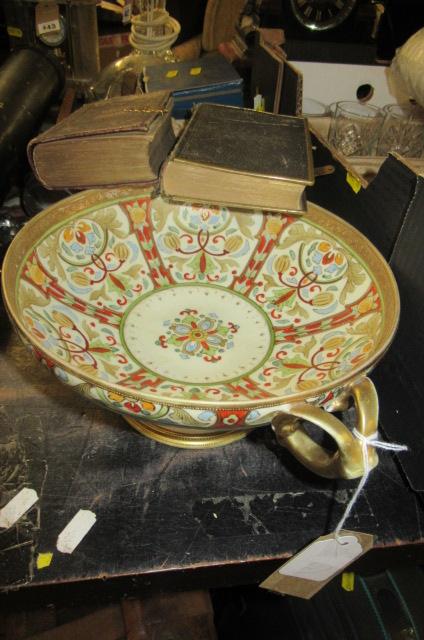 NORITAKE PEDESTAL BOWL AND TWO SMALL BIBLES Image