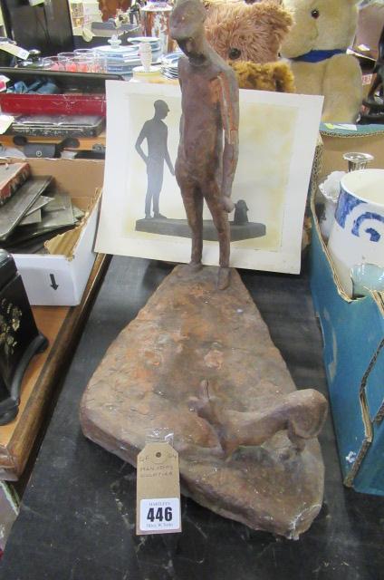 MID CENTURY SCULPTURE OF MAN AND DOG Image