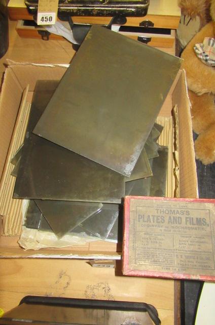 BOX OF OLD LARGE GLASS NEGATIVES Image