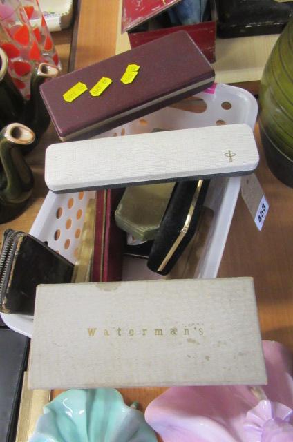 BOX OF PEN BOXES AND CASES  SOME WITH PAPERWORK Image