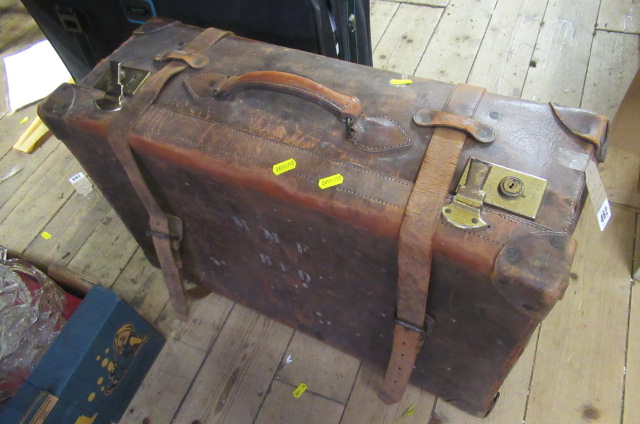 VINTAGE BROWN LEATHER BRIEFCASE ETC Image